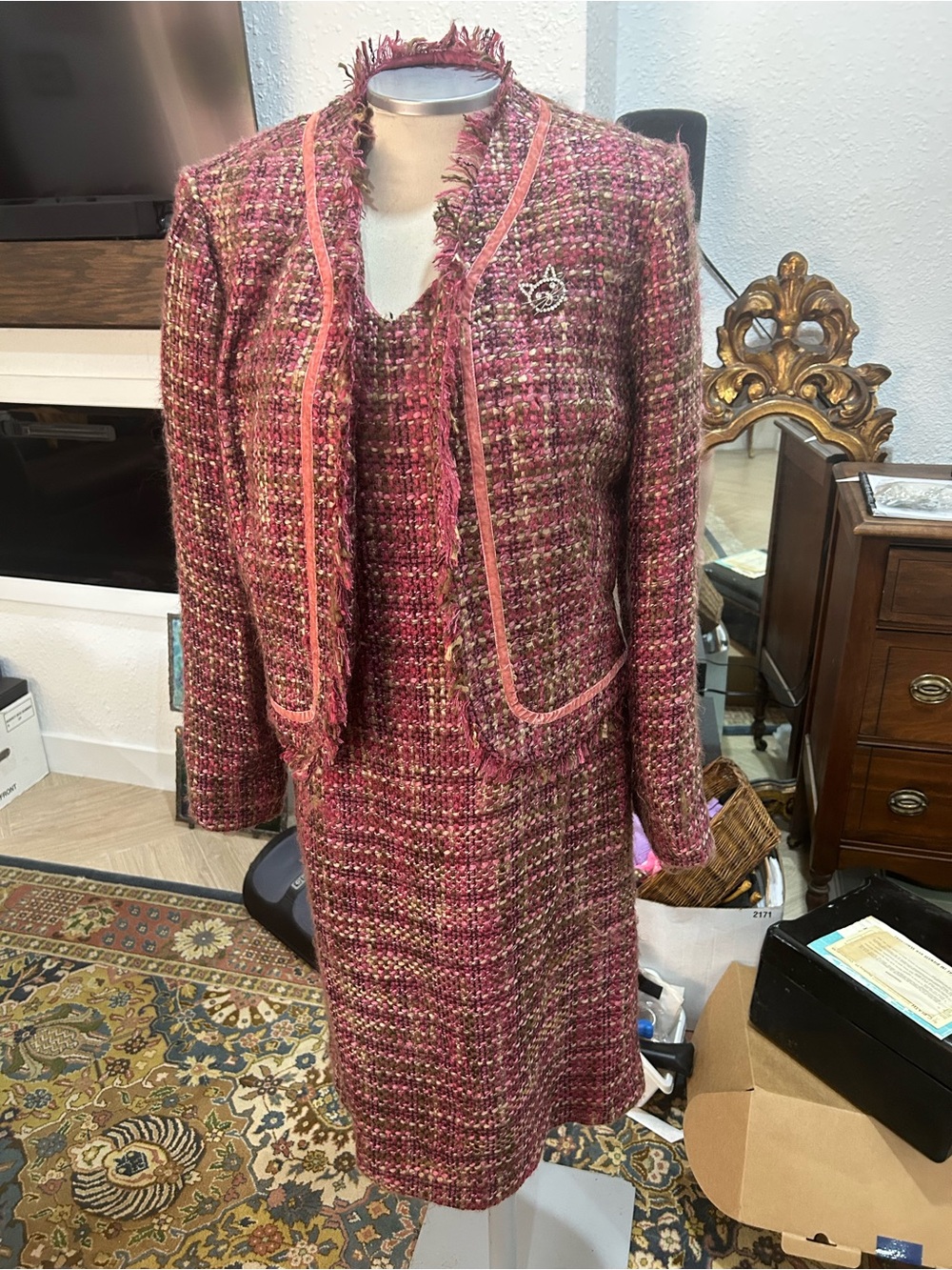 Women's Pink Tweed Jacket & Dress Set perfect Professor Umbridge outfit